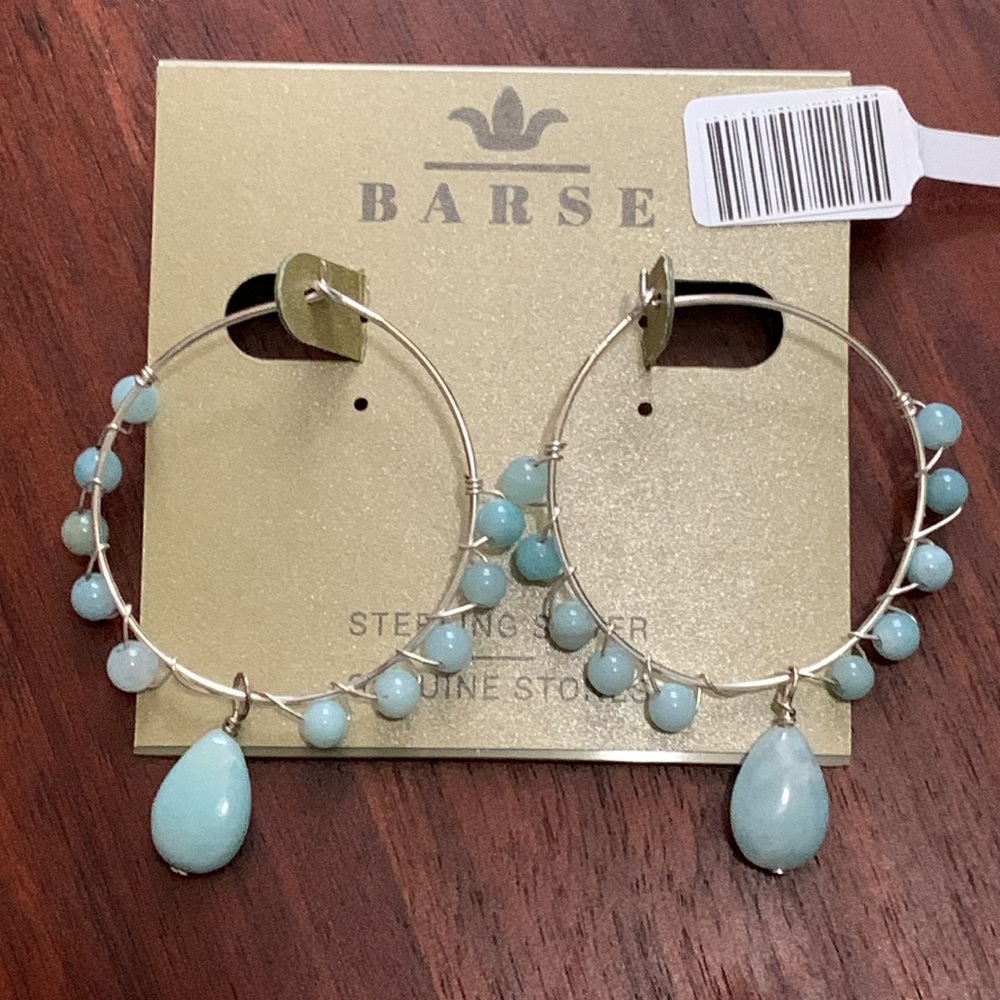 NWT Barse sterling silver amazonite earrings - Picture 4 of 4